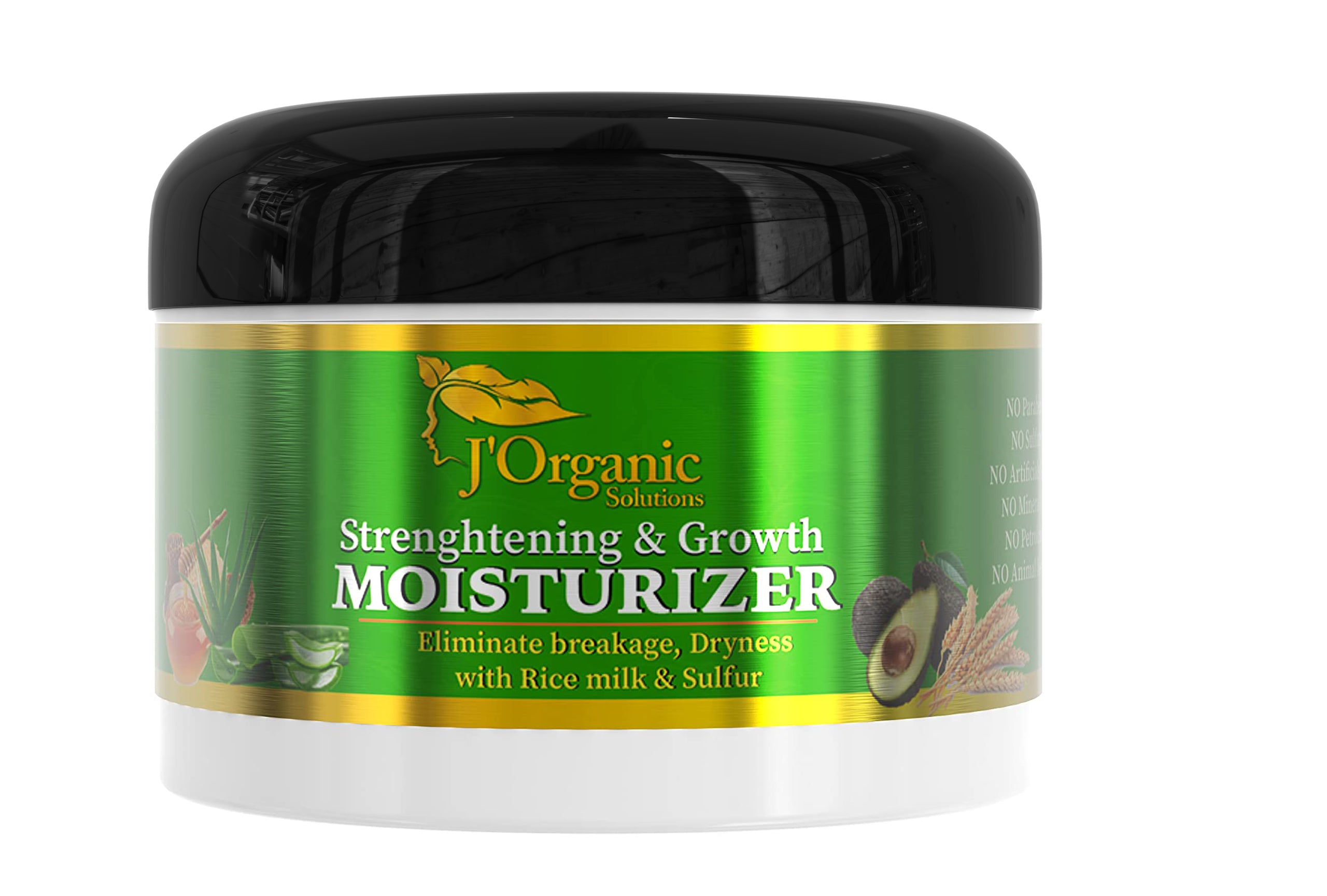 J'Organic Solutions Strengthening & Growth Moisturizer - Natural Ingredients for Healthy Hair Growth

