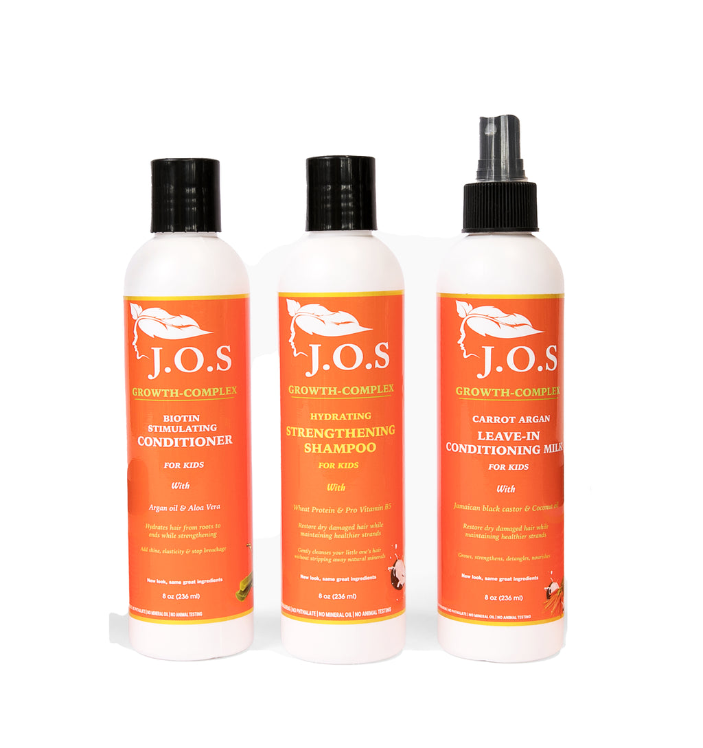 Kids Wash & Grow Trio for Curly & 4C Hair – Shampoo, Conditioner & Moisturizer Set | J'Organic Solutions